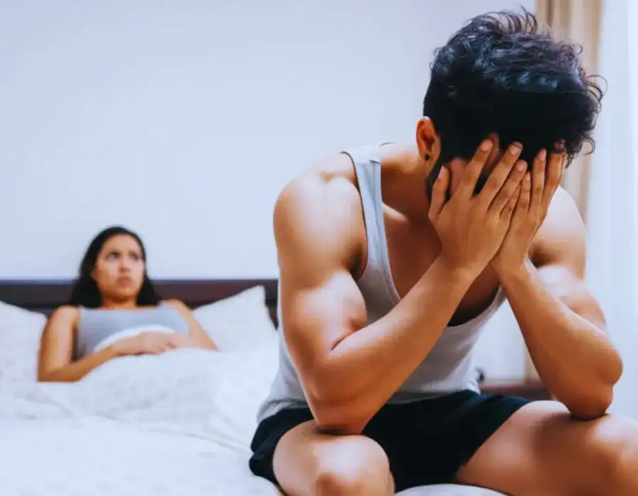 Image of upset man in need of erectile dysfunction treatment Huddersfield